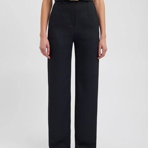 Commense Black Business Casual Pockets wide straight Pants